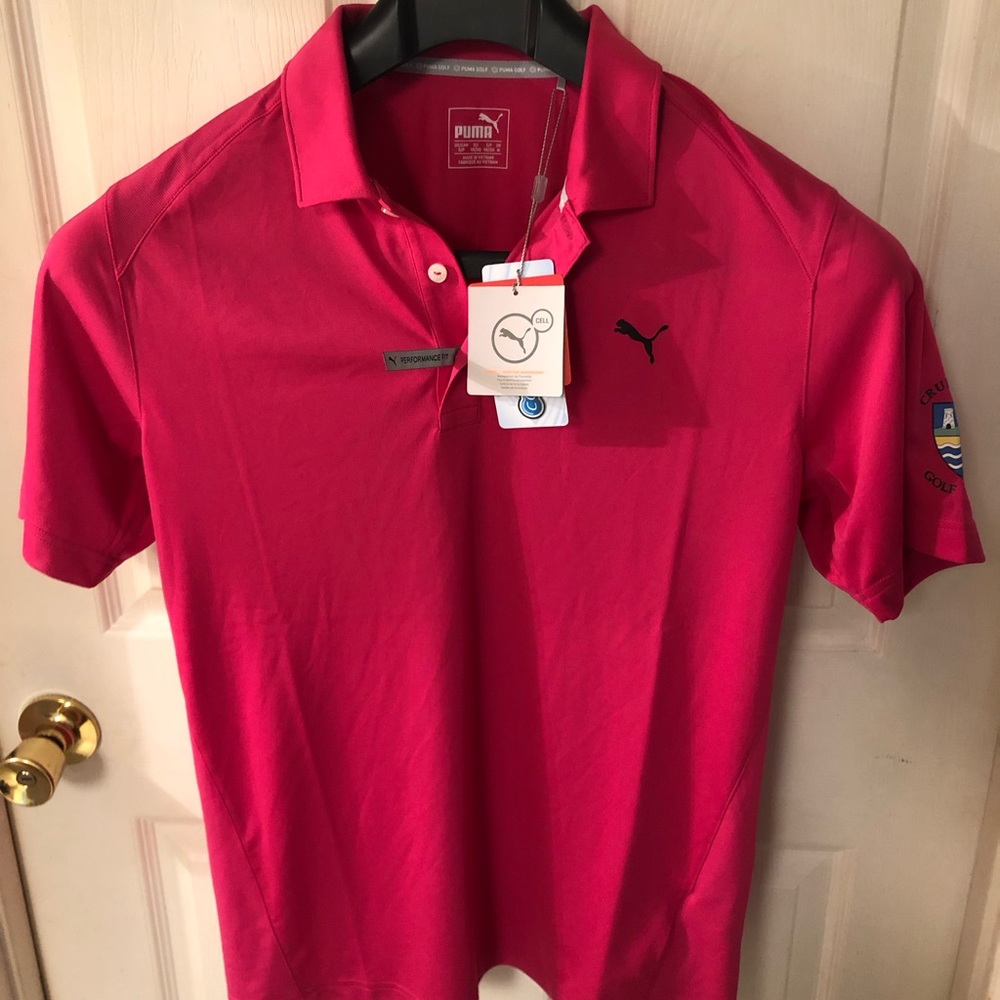 โขPumaโข Golf *Cruden Bay Golf Club* Menโs Pink Polo
